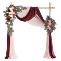 Burgundy Arch with Two Veils