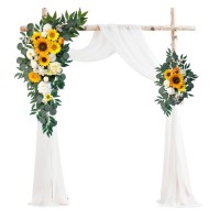 Spring Sunflower Arch with White Veil